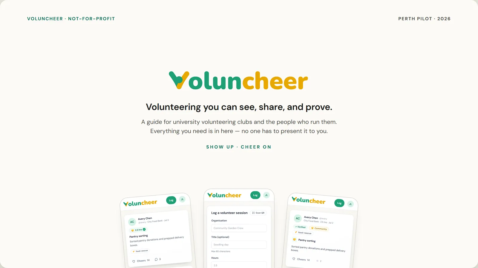 Slide 1 of 21: Volunteering you can see, share, and prove.