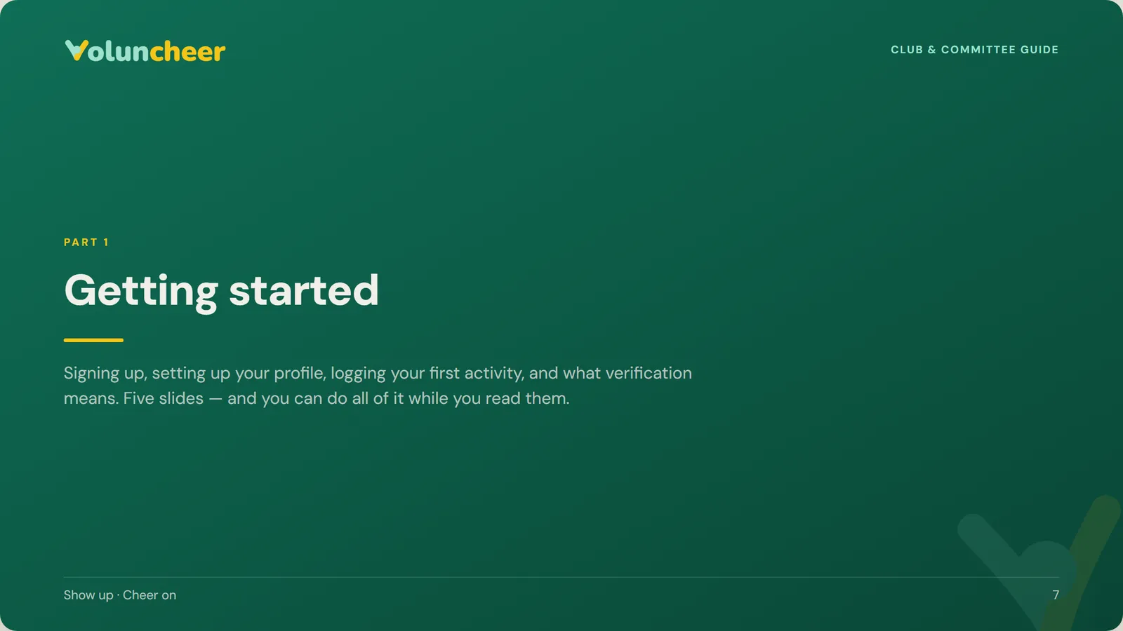 Slide 7 of 21: Getting started